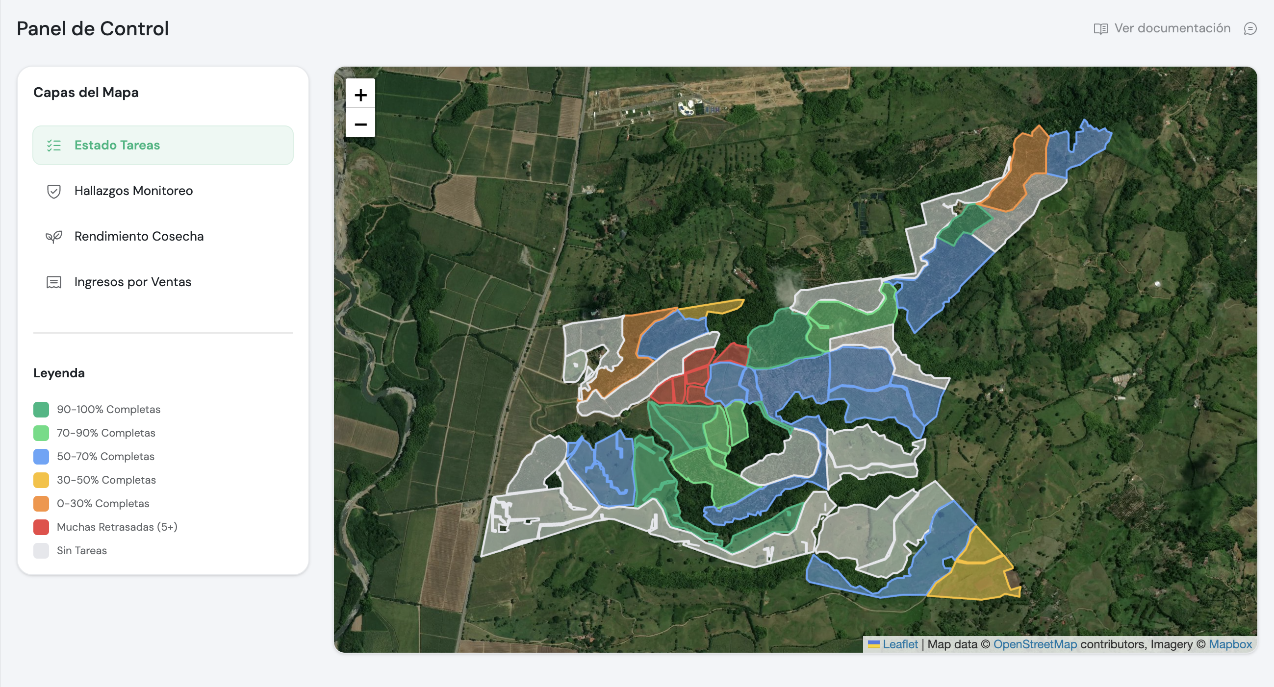 Arlo estate map with lot boundaries and monitoring layers